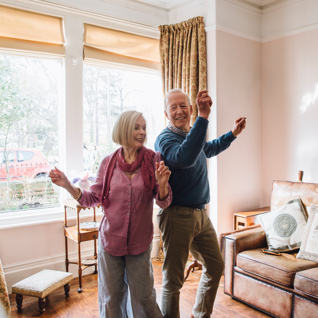 Seniors Dancing At Home 