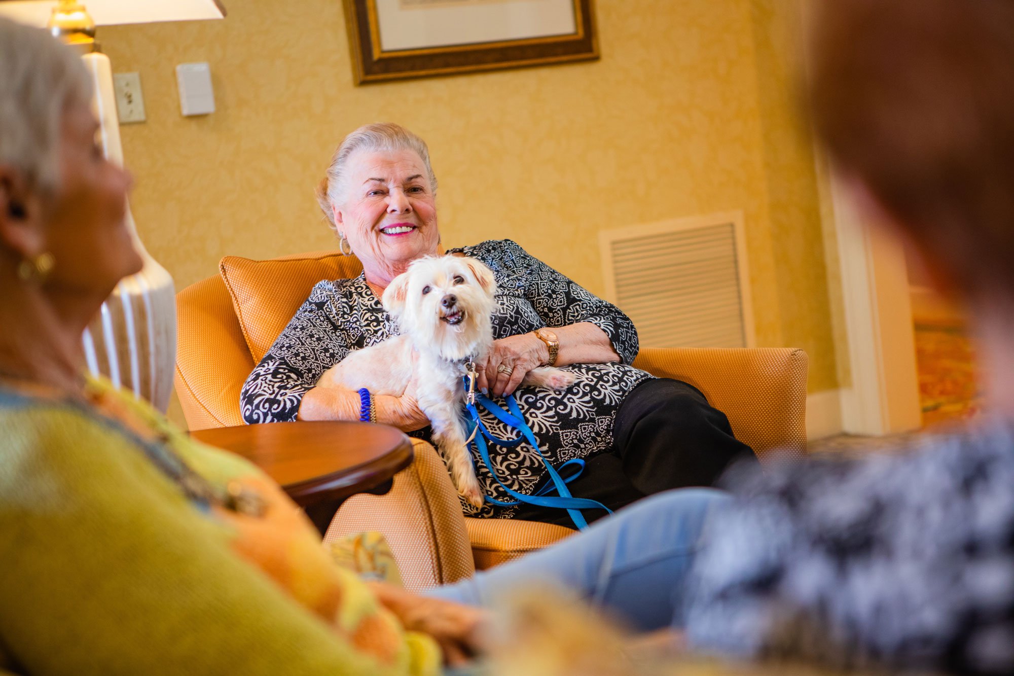 Senior woman with dog