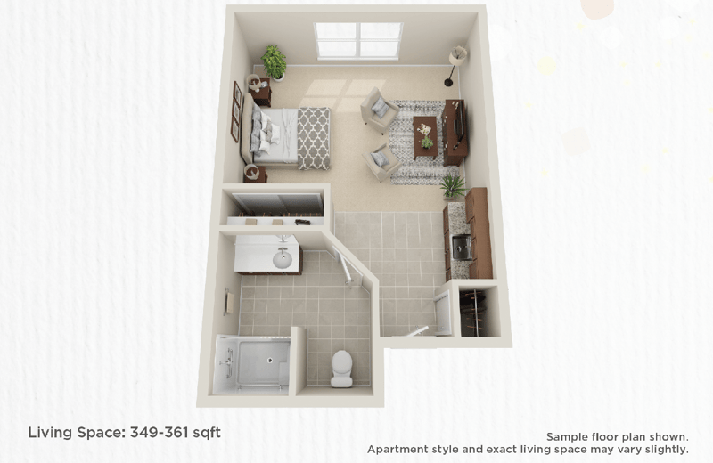 Cedarhurst of Lawrence - Memory Care Prviate Suite Floor Plan