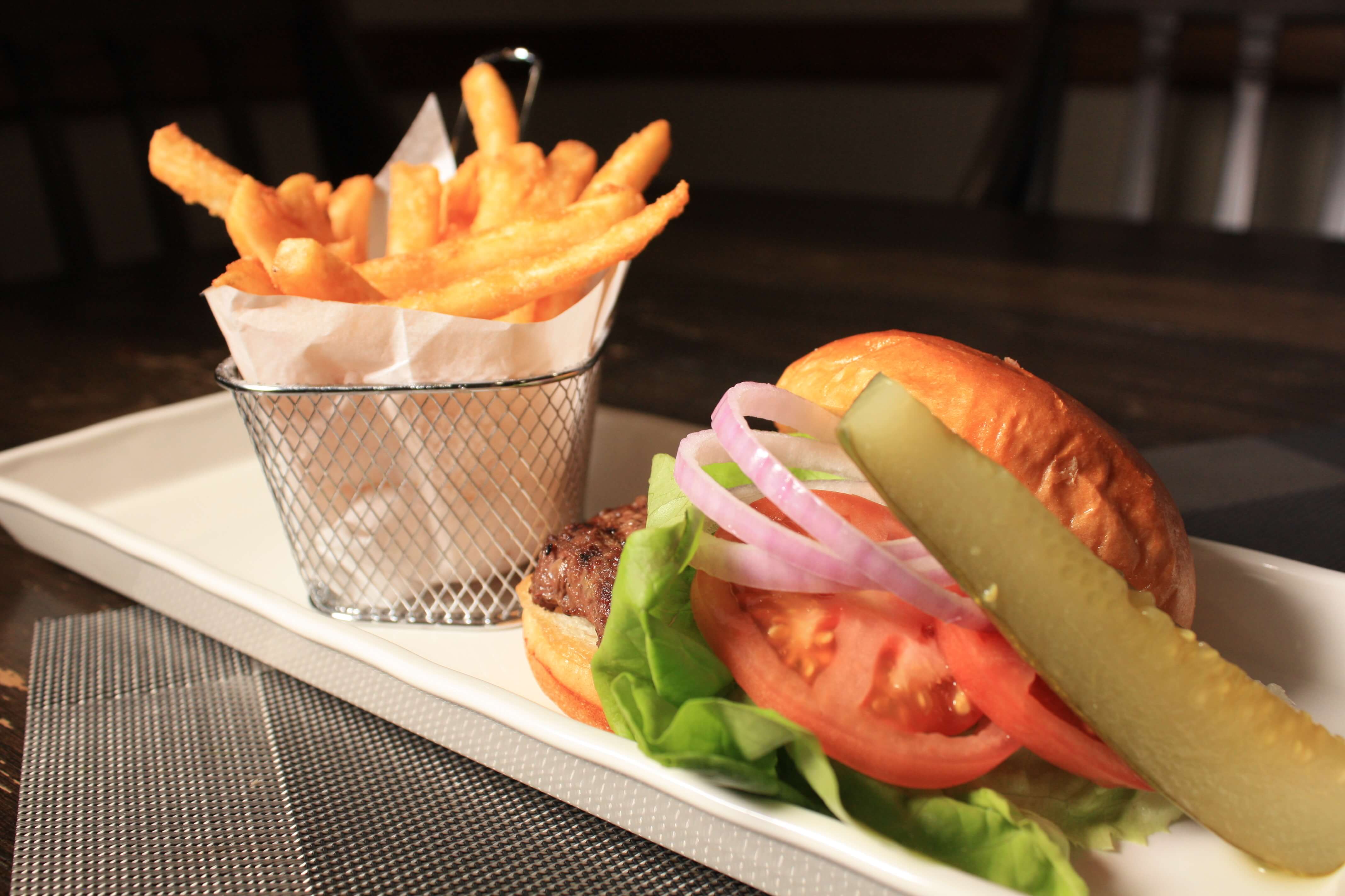 Burger and fries