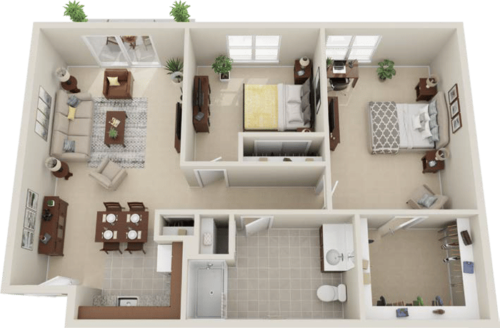 Cedarhurst of La Vista Assisted Living Two Bedroom Floor Plan